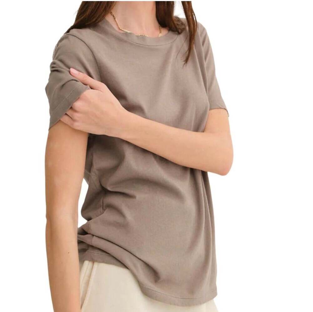 NEW MATE the label prima cotton organic cotton t shirt pebble small